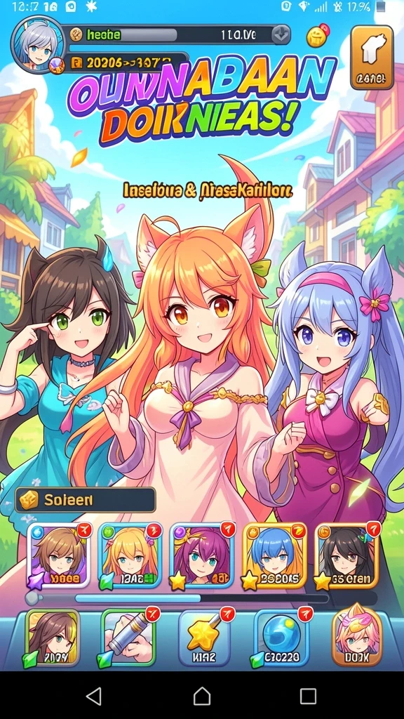 Screenshot aplikasi menunjukkan karakter utama dalam aksi.