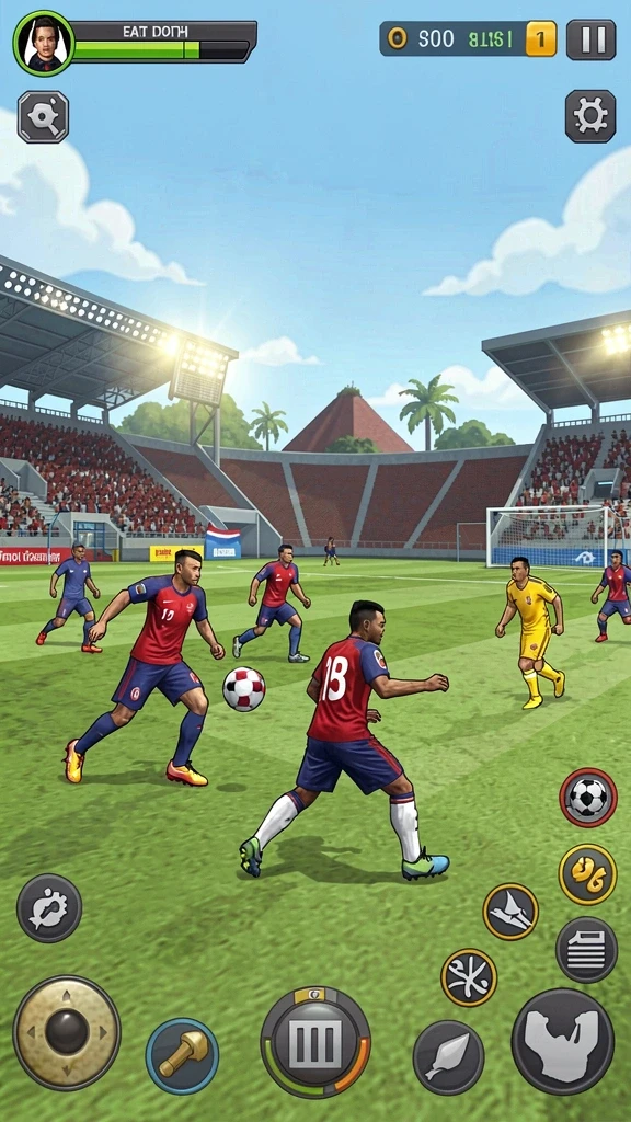 Tangkapan layar gameplay menunjukkan aksi seru di setiap level.