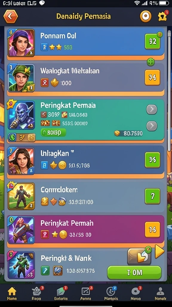 Berbagai karakter menarik dapat dipilih dan dimainkan.
