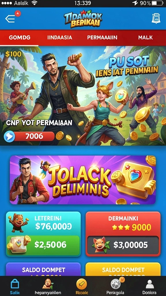 Tampilan antarmuka utama KM777 yang menarik.