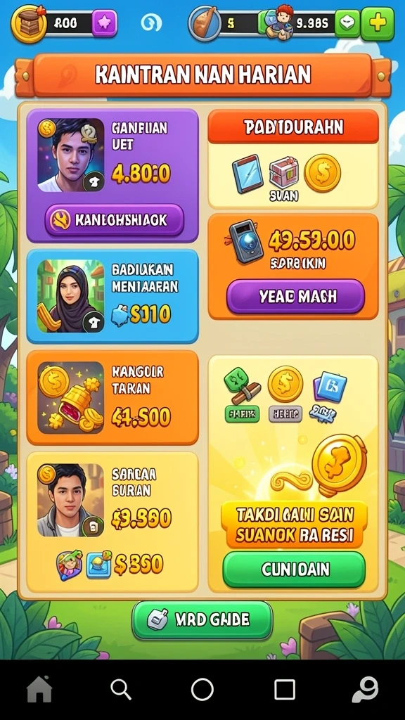 Tampilan awal permainan yang cerah dan menyenangkan.