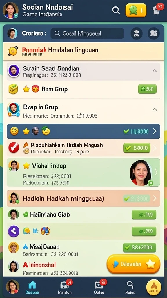 Layar utama SVIPWINS dengan berbagai pilihan permainan.