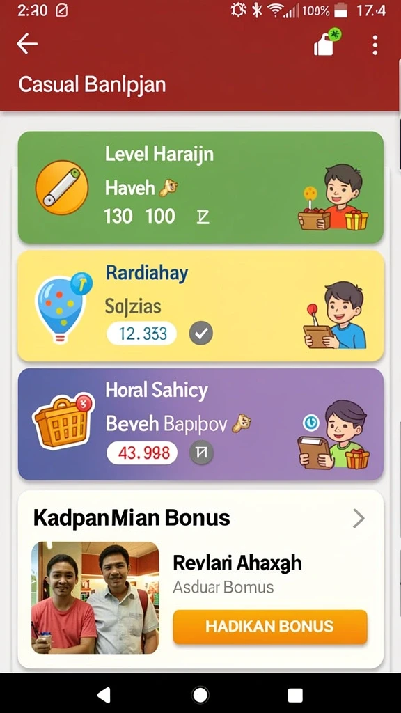 Sistem upgrade yang membuat karakter lebih kuat.