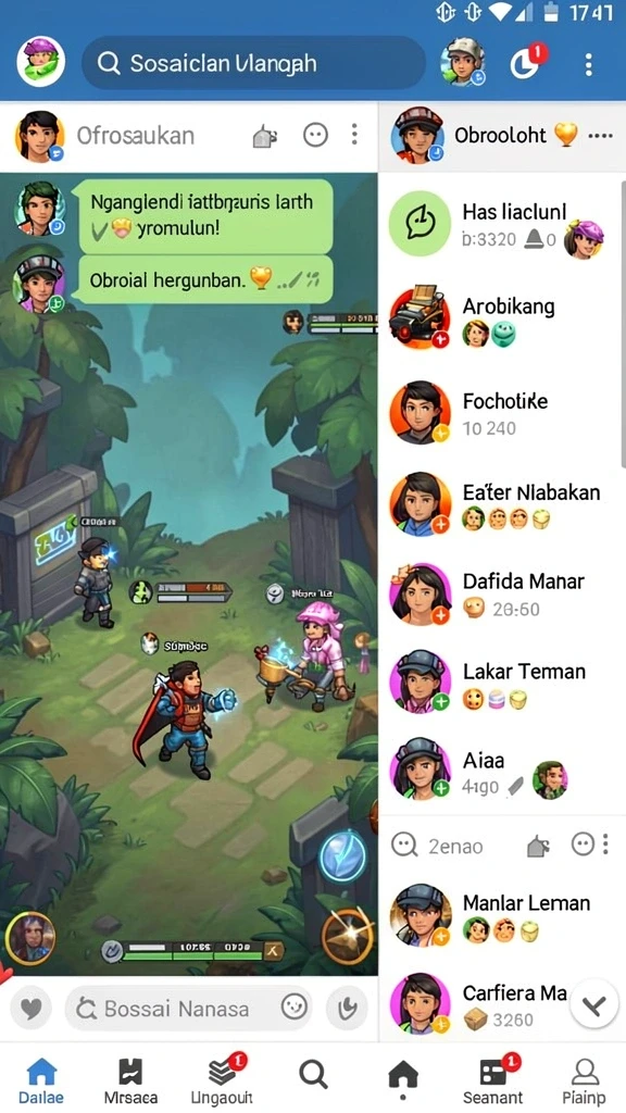 Tampilan awal aplikasi dengan pilihan permainan yang menarik.